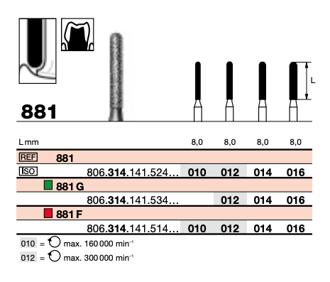 Diamond burs 010