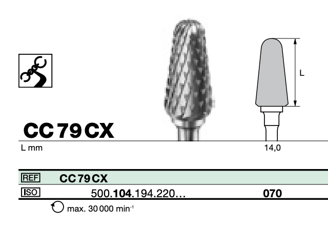 TC Cutter Tapered Round 070